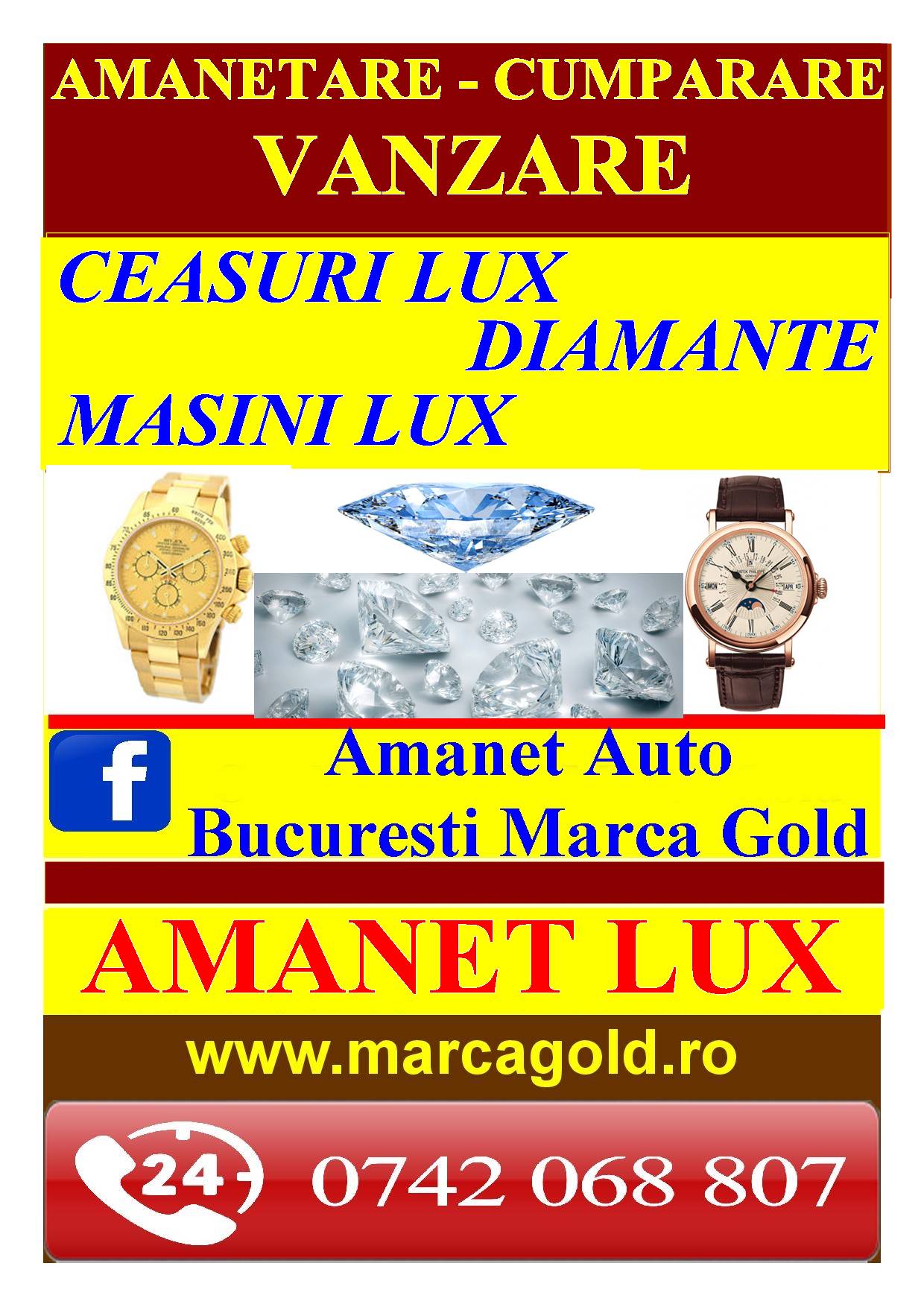 Cumpar Rolex, Cartier, Patek Philippe, ceasuri de lux si diamante