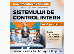 Implementarea eficientă a unui program de dezvoltare a Sistemului de Control Intern bazat pe riscuri