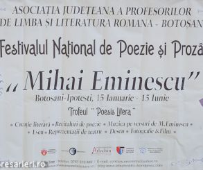 Festivalul-Concurs de Poezie si Proza „Mihai Eminescu”, ediţia a V-a, 15 ianuarie-15 iunie 2016. Afla AICI cum iti poti inscrie copilul in aceasta competitie nationala!