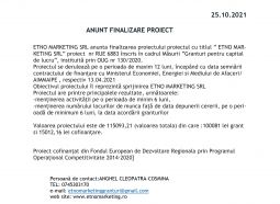 ANUNT FINALIZARE PROIECT