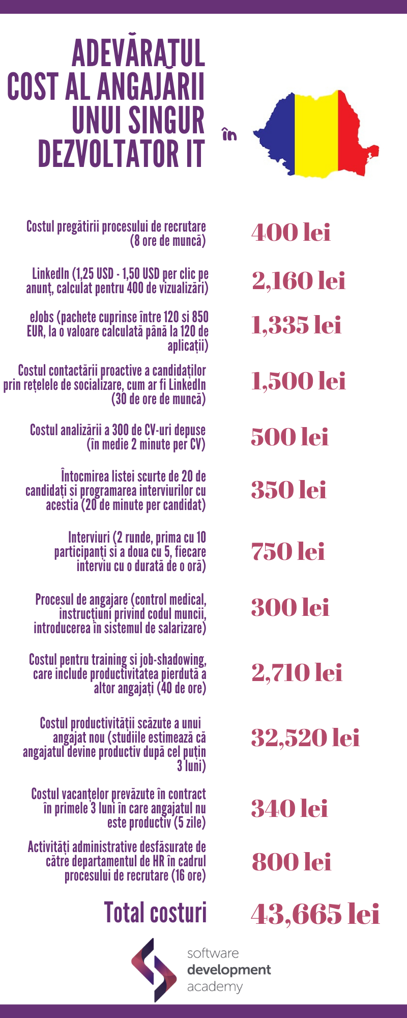 Adevăratul cost al angajării unui singur dezvoltator IT în România